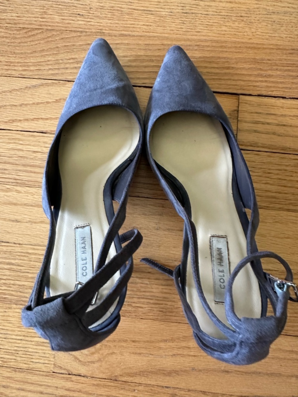 Cole Haan Gray Suede Slingback Heels